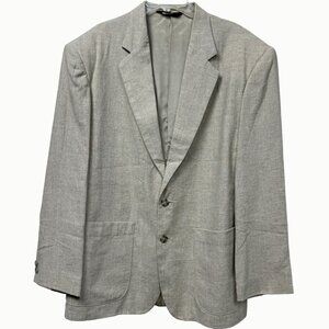 City Streets Tan Single Breasted Sport Coat Blazer Men’s Medium Linen Blend